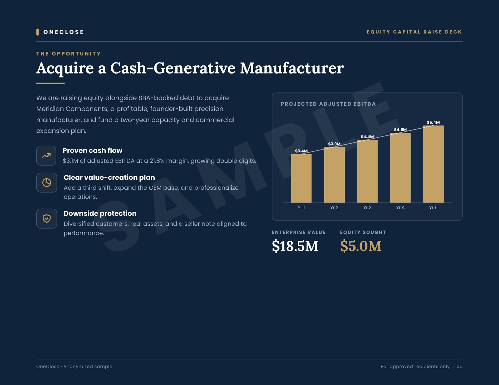 Equity deck sample: the opportunity